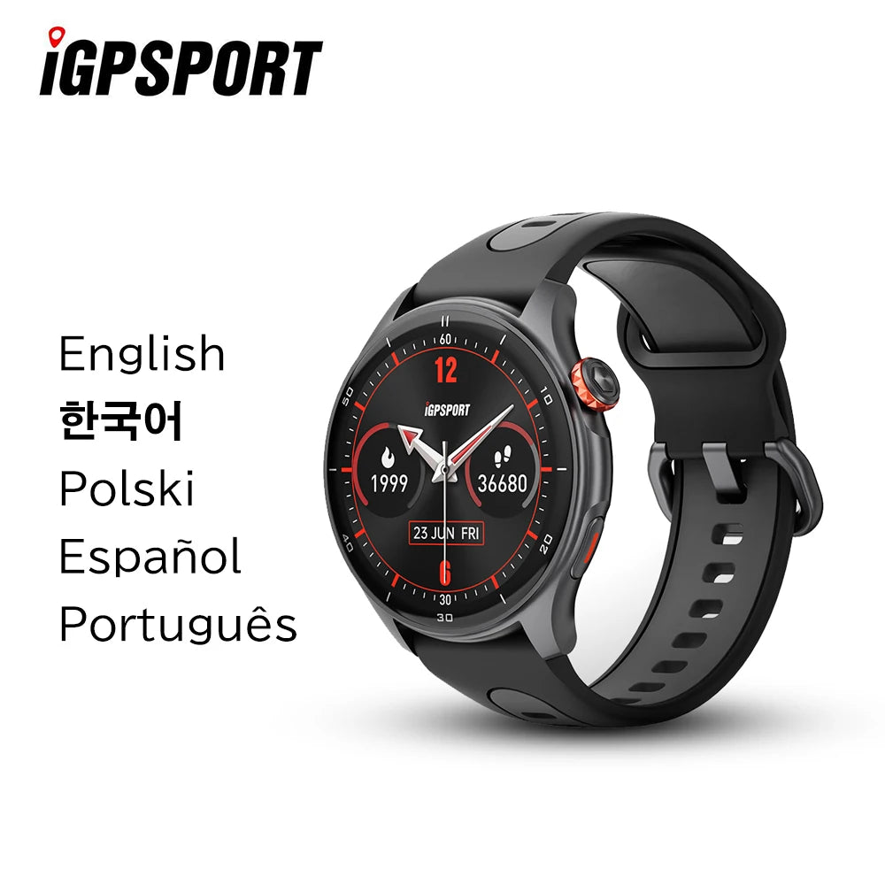 IGPSPORT LW10 Cycling Running Watch Sports GPS Location Route Navigation Calling Heart Rate Monitor AMOLED Screen Fitness Data