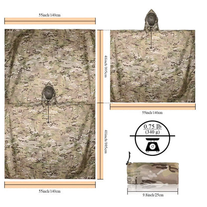 Rain Coat Women Men Simulation Tree Breathable Outdoor Raincoats Poncho Waterproof Rain Hiking Hunting Camp Fishing Gear Cover