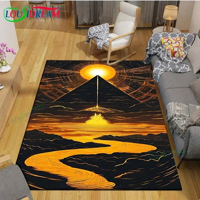 Egyptian Pharaoh- goddess-Runes Printed  Carpets Living Room Anti-Skid Area Rug Kids Bedroom Mats Yoga Mat Large Carpet Decor