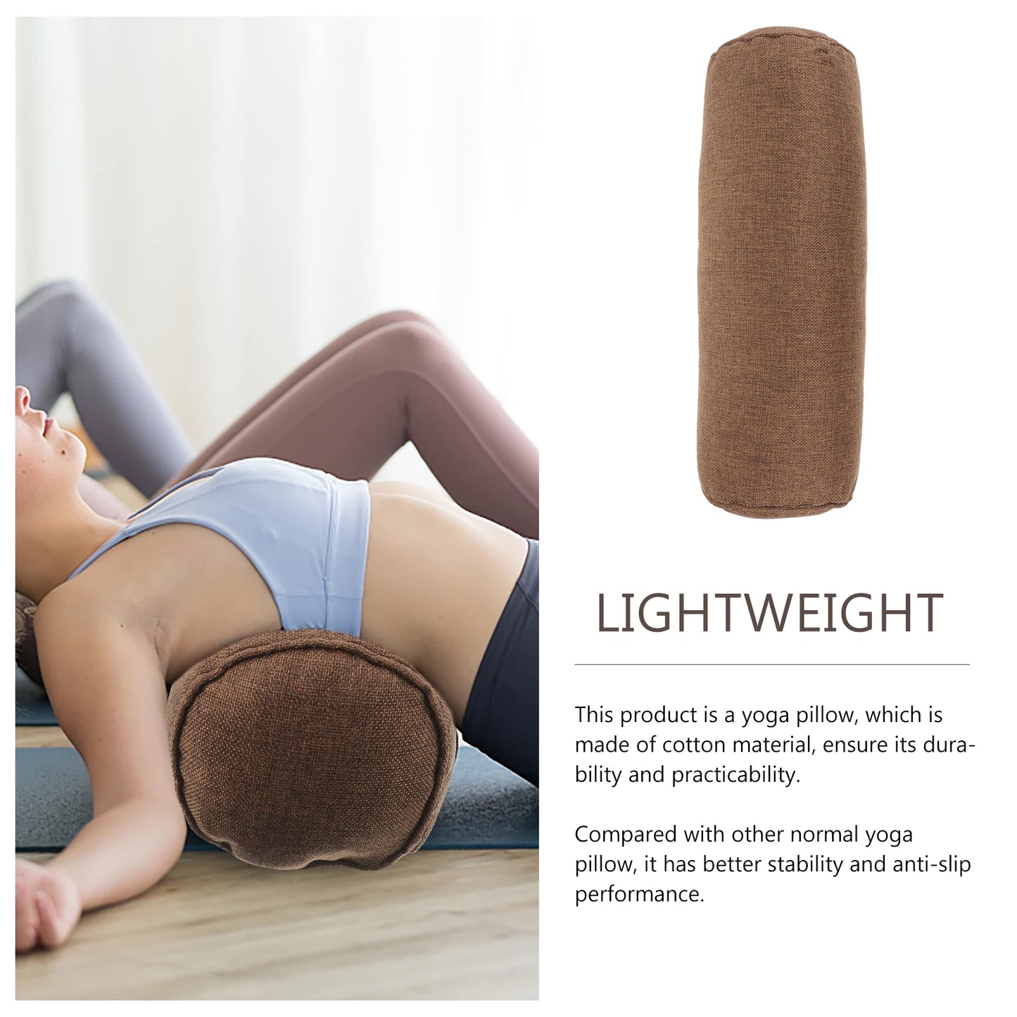 Yoga Throw Pillow Lumbar Pillow Yoga Pillow For Beginner Cylinder Pillow High-density Pillow Yoga Fitness Equipment 2025 New
