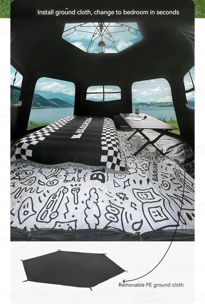 Naturehike Blackdog Automatic One-touch Tent Outdoor Camping Hexagonal Dome Tent Quick Open Waterproof Black Coated Sunscreen