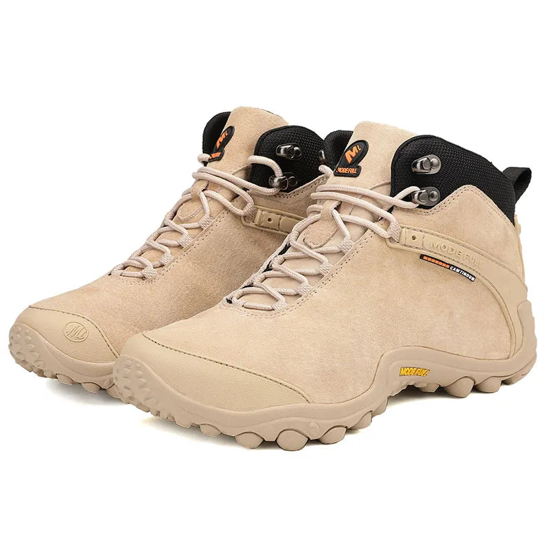 Cow Leather Winter Men Hiking Boots For Women Outdoor Waterproof Treeking Snow Shoes Climbing Mountain Hunting Walking Sneakers