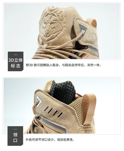 RAX Men Hiking Shoes Mid-top Waterproof Outdoor Sneaker Men Leather Trekking Boots Trail Camping Climbing Hunting Sneakers Women