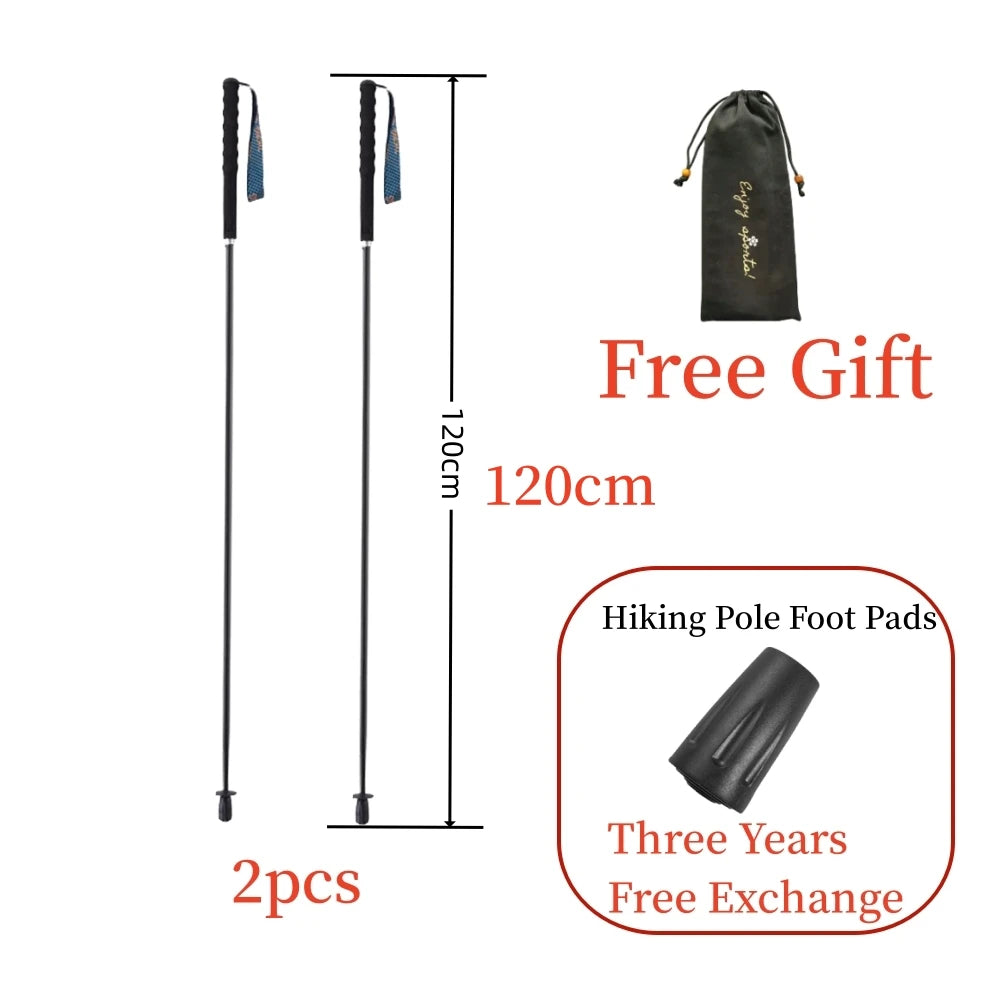 110g 120g 130g Turstaver i Karbonfiber Ultralette Turstaver Sammenleggbare Vandrestaver Bærbare Turstaver Campingtur