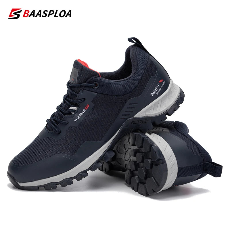 Baasploa New Man's Hiking Shoes Fashion Waterproof Male Outdoor Sneakers Comfortable Shoes Men Anti-Slip Wear-Resistant Footwear