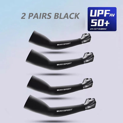 1/2/4 Pairs UV Sun Protection Arm Sleeves for Men Women, Compression Cooling Sun Sleeves - Sports - Workouts - Tattoo Cover