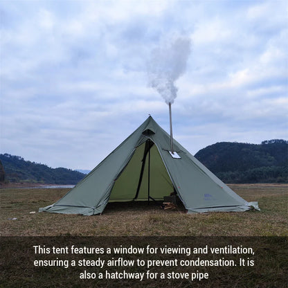 5-8 People Tipi Hot Tent with Stove Jack Camping Pyramid Teepee Tent for Camping Backpacking Hiking Tipi Tent with Stove Jack
