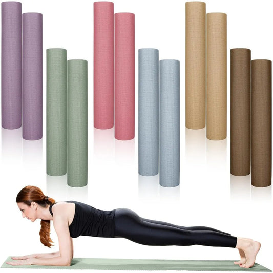 12 Pack Yoga Mat Bulk 4mm Thick Extra Long Sports Mat Anti Slip Tear Resistant Yoga Exercise Set for Fitness Stretching Home Wo