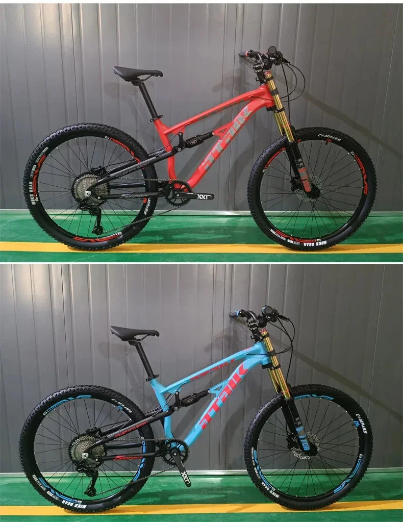 26 inch soft tail mountain bike  air pressure shock absorption outdoor bicycle 11-speed MTB oil brake downhill off-road racing