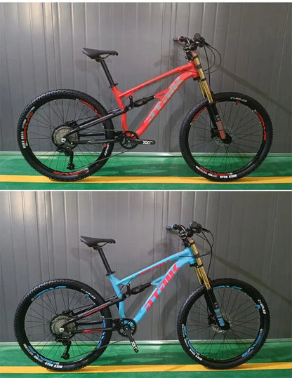 26 inch soft tail mountain bike  air pressure shock absorption outdoor bicycle 11-speed MTB oil brake downhill off-road racing