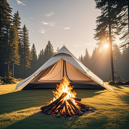 1-Person Ultralight Pyramid Tent - Without Poles, Waterproof PU4000, Mesh Layers for Backpacking & Mountain Hiking