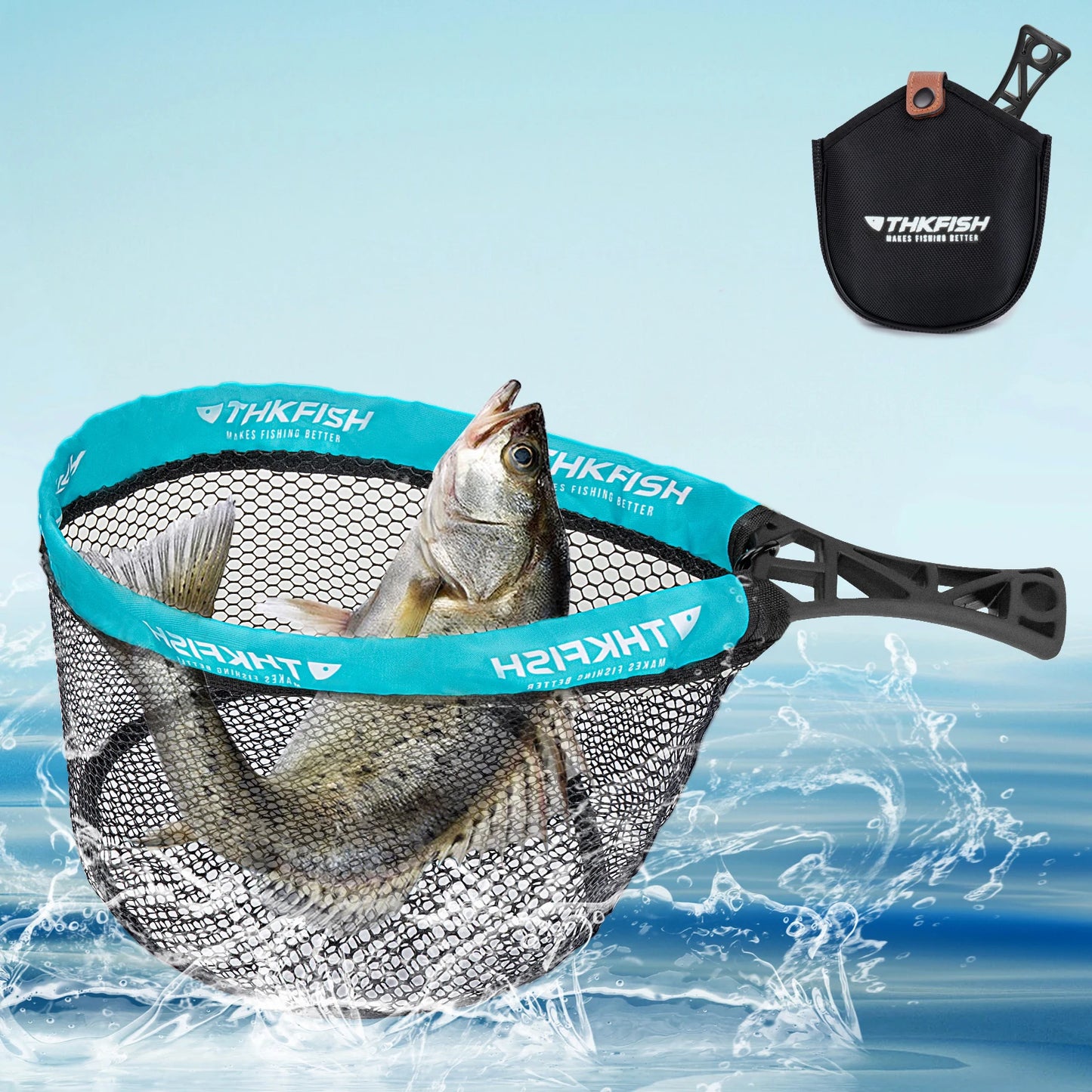 Foldable Fly Fishing Nets Portable Mesh Fishing Hand Net Outdoor Stream ABS Handle Dip Casting Landing Net Fishing Tools