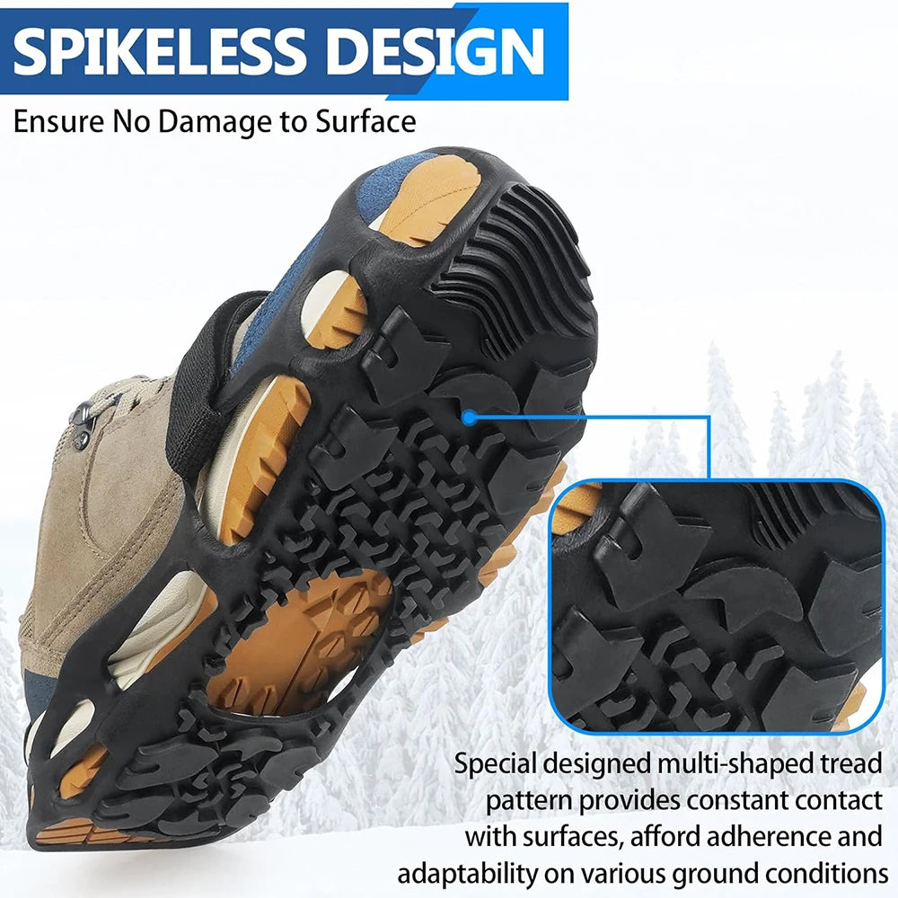 Spikeless Ice Cleats Anti-Slip Shoe Traction Grips Crampons Traction Aids Slick Wet Slippery Surface Indoor Outdoor Overshoes