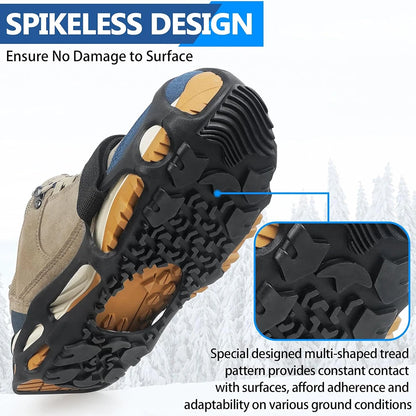 Spikeless Ice Cleats Anti-Slip Shoe Traction Grips Crampons Traction Aids Slick Wet Slippery Surface Indoor Outdoor Overshoes