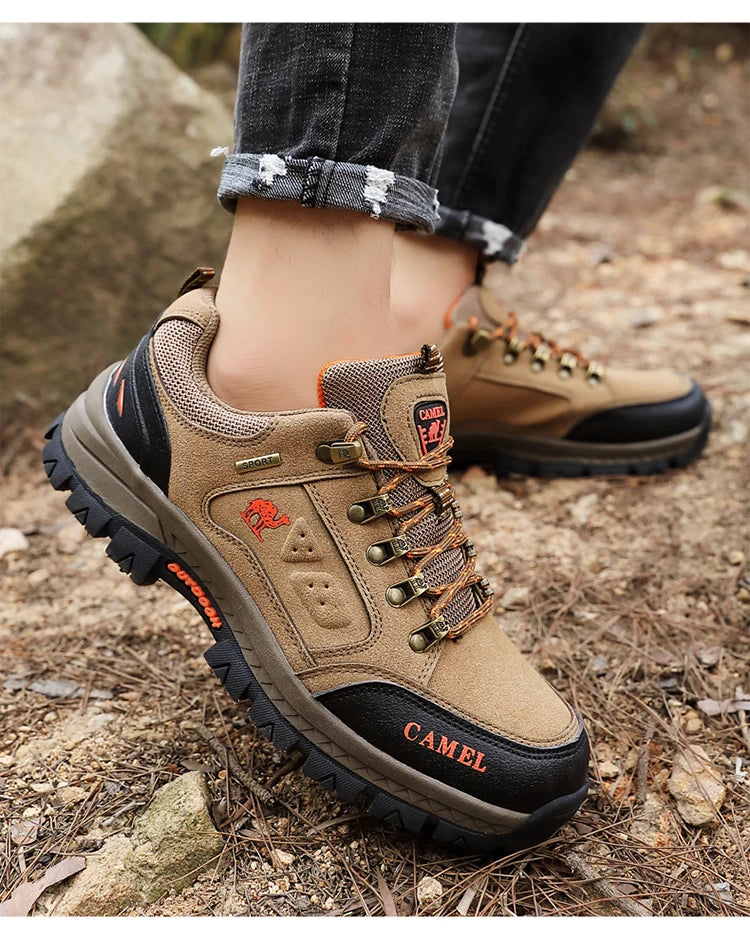 2025 Brand Black Hiking Shoes Men Outdoor Climbing Trekking Sneakers for Men Non-Slip Mountaineering Shoes Man Walking Sneaker