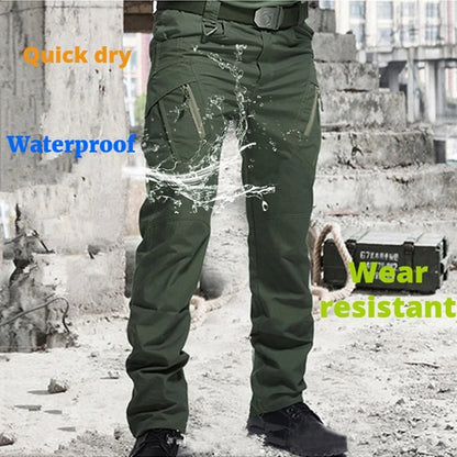 Mens Waterproof Cargo Pants Elastic Multiple Pocket Military Male Trousers Outdoor Joggers Pant Plus Size Tactical Pants Men