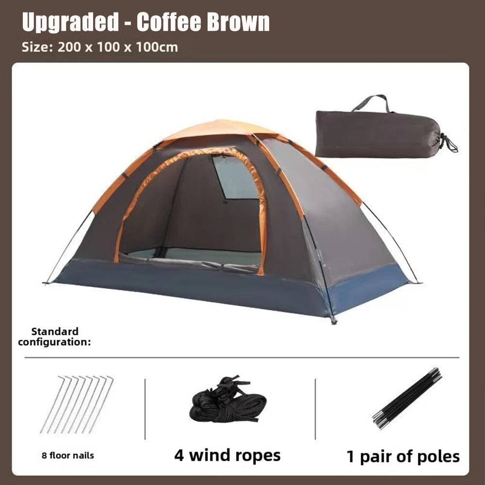 Fully automatic tent, outdoor manual setup, outdoor camping, thickened rain and sun protection, indoor warmth, beach park