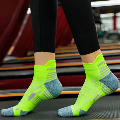3 Pairs Marathon Running Socks Man Women Professional Sport Ankle Sock Fitness Thickened Cushioned Tube Low Cut Boat Short Socks