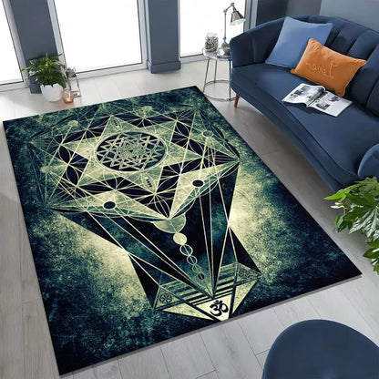 Bohemia Yoga chakra Mandala Spirit Meditation Rug for Bedroom Living Room Sofa Home Doormat Decor,Large Kids Non-slip Floor Mat