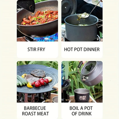 21000W 7-Core Camping Stove High-Power Strong Fire Windproof Electronic Ignition Tourist Gas Stove Burner for Cooking Picnics