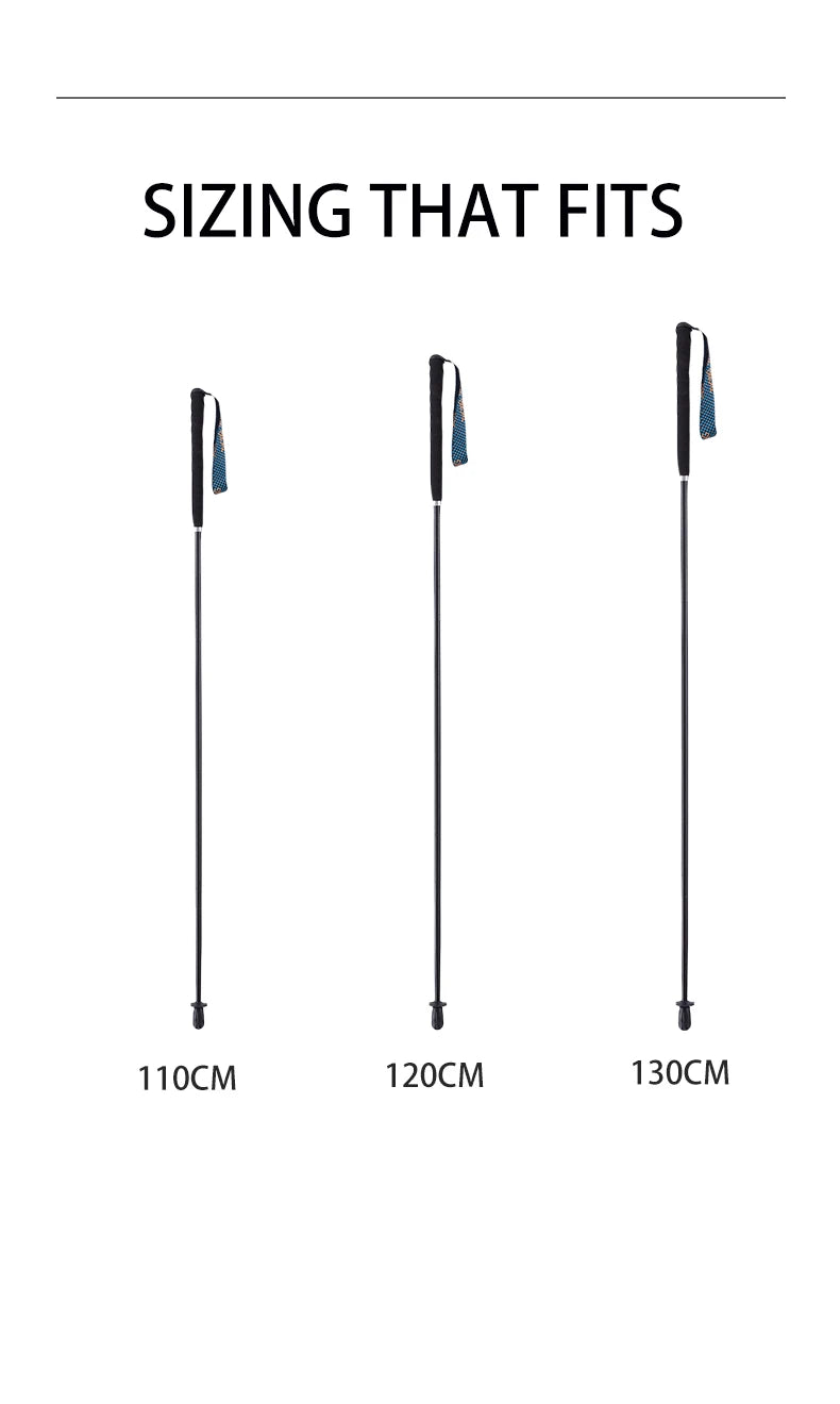 110g 120g 130g Turstaver i Karbonfiber Ultralette Turstaver Sammenleggbare Vandrestaver Bærbare Turstaver Campingtur