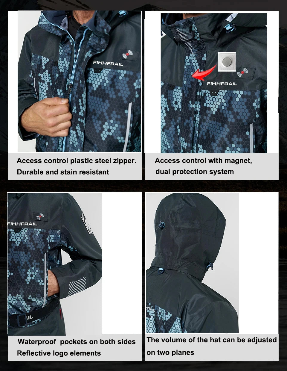 Windbreaker Men's Jacket Autumn Winter Tactical Clothing Waterproof Fishing Camping Climbing Hiking Rain Coat Waterproof Jacket