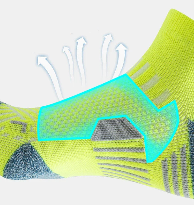 3 Pairs Marathon Running Socks Man Women Professional Sport Ankle Sock Fitness Thickened Cushioned Tube Low Cut Boat Short Socks