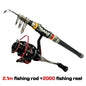 Ghotda Strong And Durable Carbon Fishing Rod Combo 1.8-3.6M and Spinning Fishing Reel Gear Ratio: 5.5:1 Fishing Kit Set