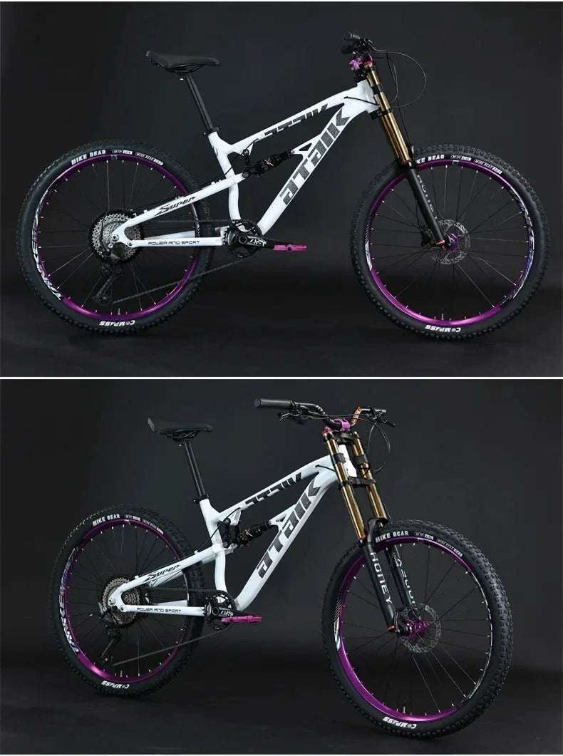 26 inch soft tail mountain bike  air pressure shock absorption outdoor bicycle 11-speed MTB oil brake downhill off-road racing