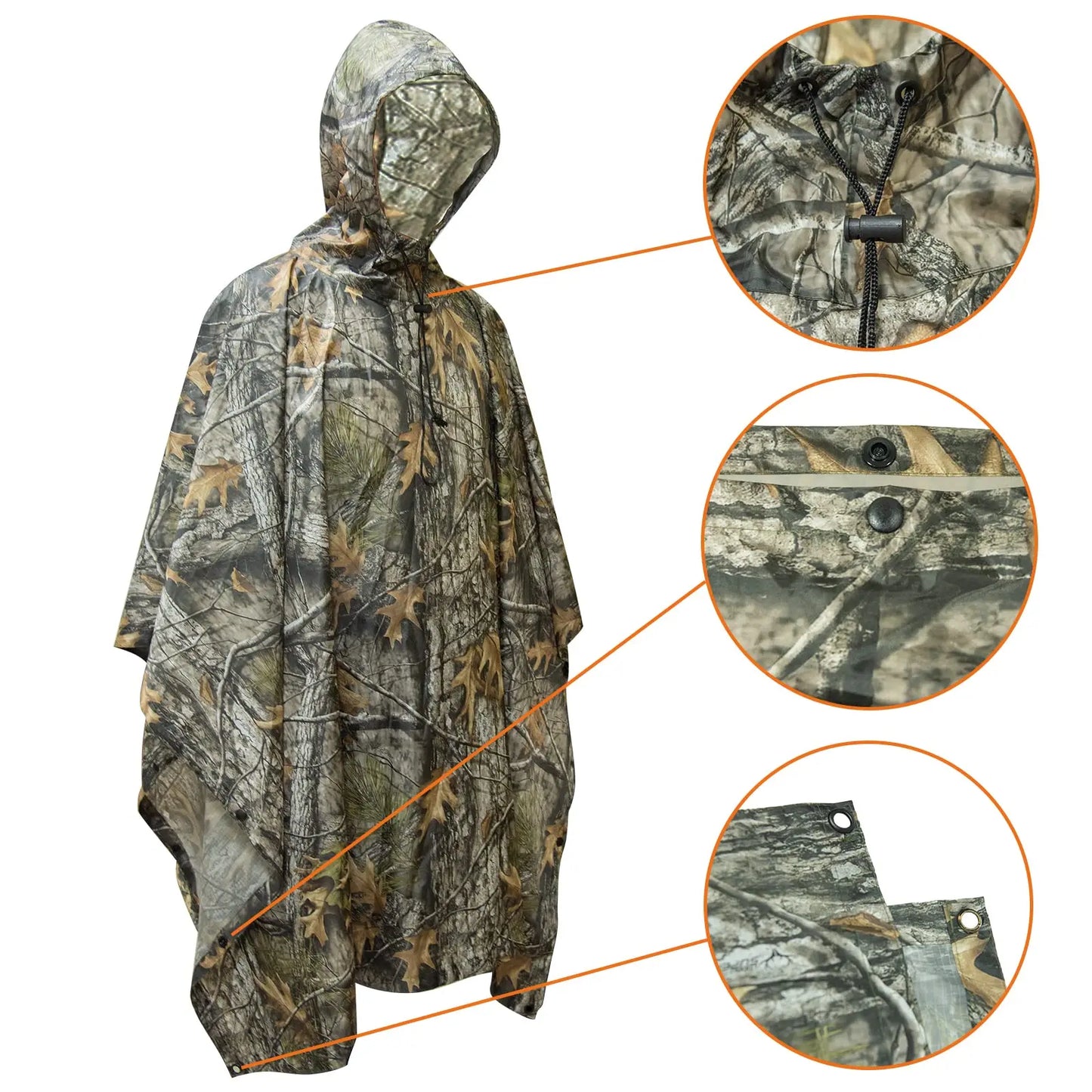 Rain Coat Women Men Simulation Tree Breathable Outdoor Raincoats Poncho Waterproof Rain Hiking Hunting Camp Fishing Gear Cover