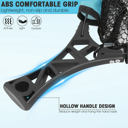 Foldable Fly Fishing Nets Portable Mesh Fishing Hand Net Outdoor Stream ABS Handle Dip Casting Landing Net Fishing Tools