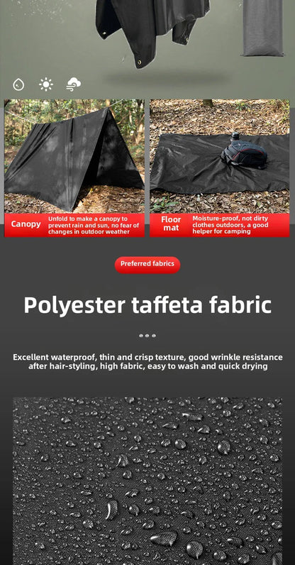 3-in-1 outdoor raincoat Hooded sleeve waterproof poncho Camping hiking Raincoat tent motorcycle rain cover