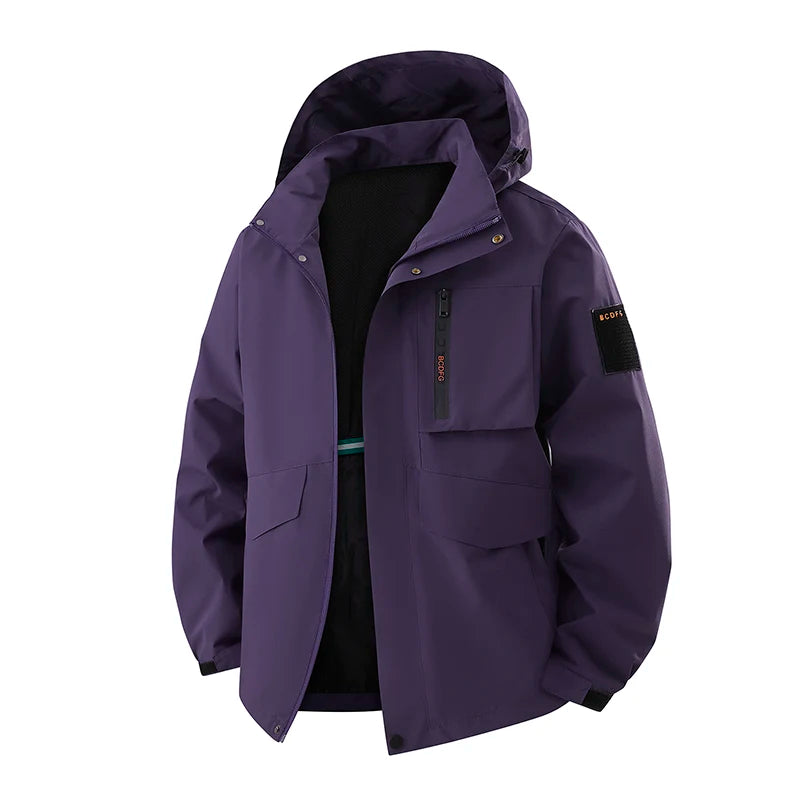 CHRLCK Men Women Hiking Jackets Waterproof Large Size Spring Autumn Windbreaker Camping Climbing Outdoor Coats Unisex