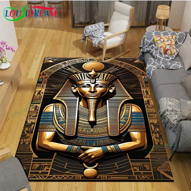 Egyptian Pharaoh- goddess-Runes Printed  Carpets Living Room Anti-Skid Area Rug Kids Bedroom Mats Yoga Mat Large Carpet Decor