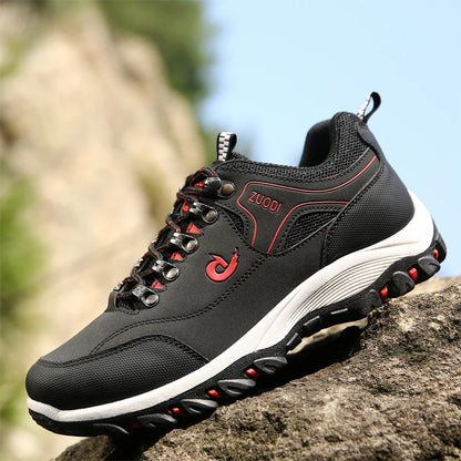 Men's Hiking Shoes Waterproof Leather Outdoor PU Shoes Wear-resistant Men Trekking Walking Hunting Tactical Sneakers
