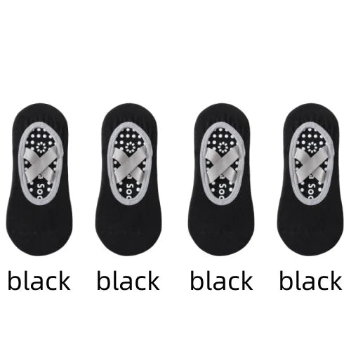 1/ 4Pair Professional Women Yoga Sock Silicone Anti-slip Ballet Pilates Socks Women Backless Breathable Bandage Yoga Sport Socks