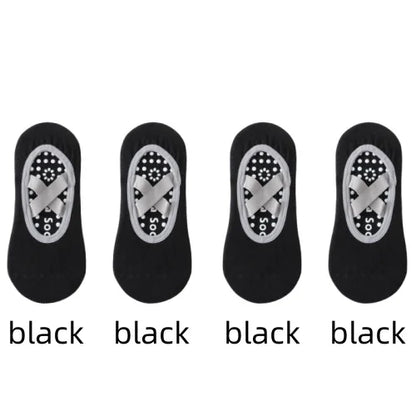 1/ 4Pair Professional Women Yoga Sock Silicone Anti-slip Ballet Pilates Socks Women Backless Breathable Bandage Yoga Sport Socks
