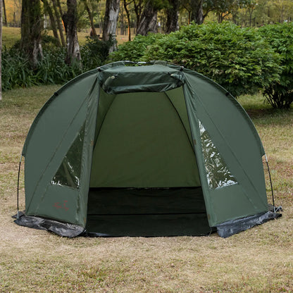 1-2 Person Outdoor Camping Shelter Tent for Carp Fishing Bivvy Hunting Travel Adventure Quick Erect Waterproof Rainproof Green