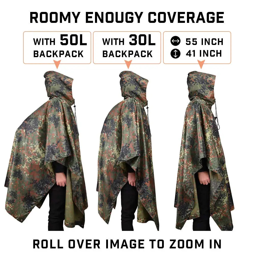 Rain Coat Women Men Simulation Tree Breathable Outdoor Raincoats Poncho Waterproof Rain Hiking Hunting Camp Fishing Gear Cover