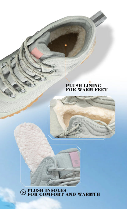 Baasploa Winter Women Sneakers Plush Warm Snow Boots Non-Slip Waterproof Shoes Women Outdoor Boots Walking Shoes