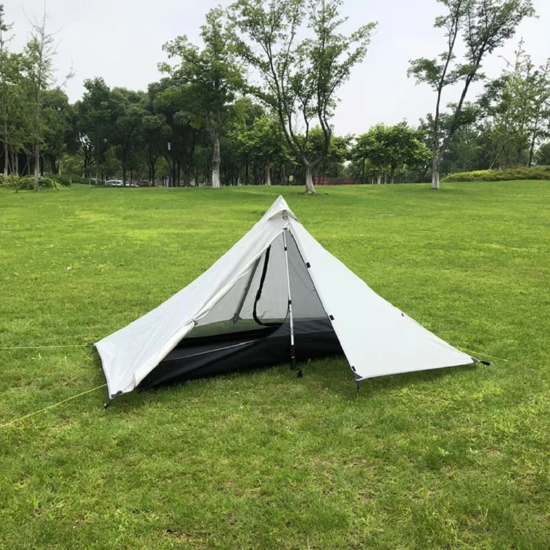1 Person Hiking Camping Tent Ultralight Rodless Pyramid Tent 4 Season Backpack Tent Outdoor Waterproof Awnings Sun Shlelter Tent