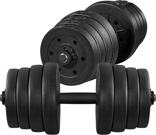66LB Adjustable Dumbbell Weight Set Strength Training Equipment for Women & Men in Home Gym Muscle Body Training
