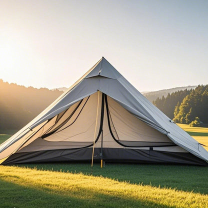 1-Person Ultralight Pyramid Tent - Without Poles, Waterproof PU4000, Mesh Layers for Backpacking & Mountain Hiking