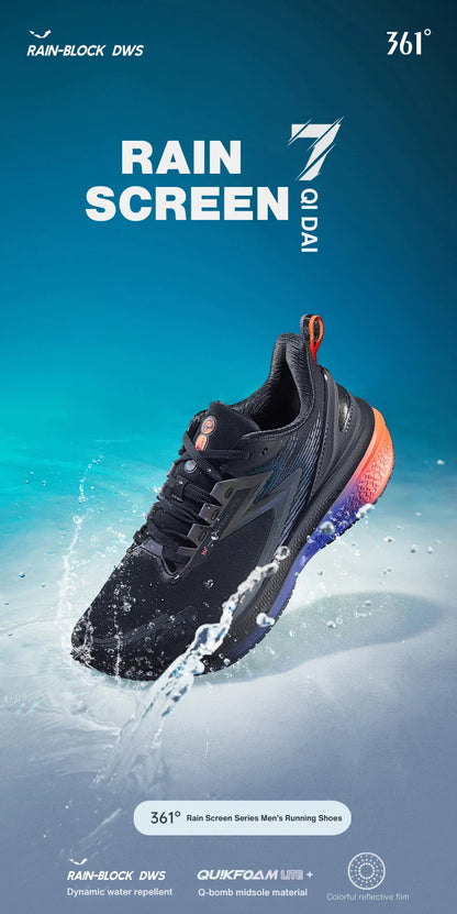 361 Degrees NEW Rainblock 7.0 Anti Splash Rainproof Running Shoes Technology Night Reflective Cushioning Man Sneakers 572342228