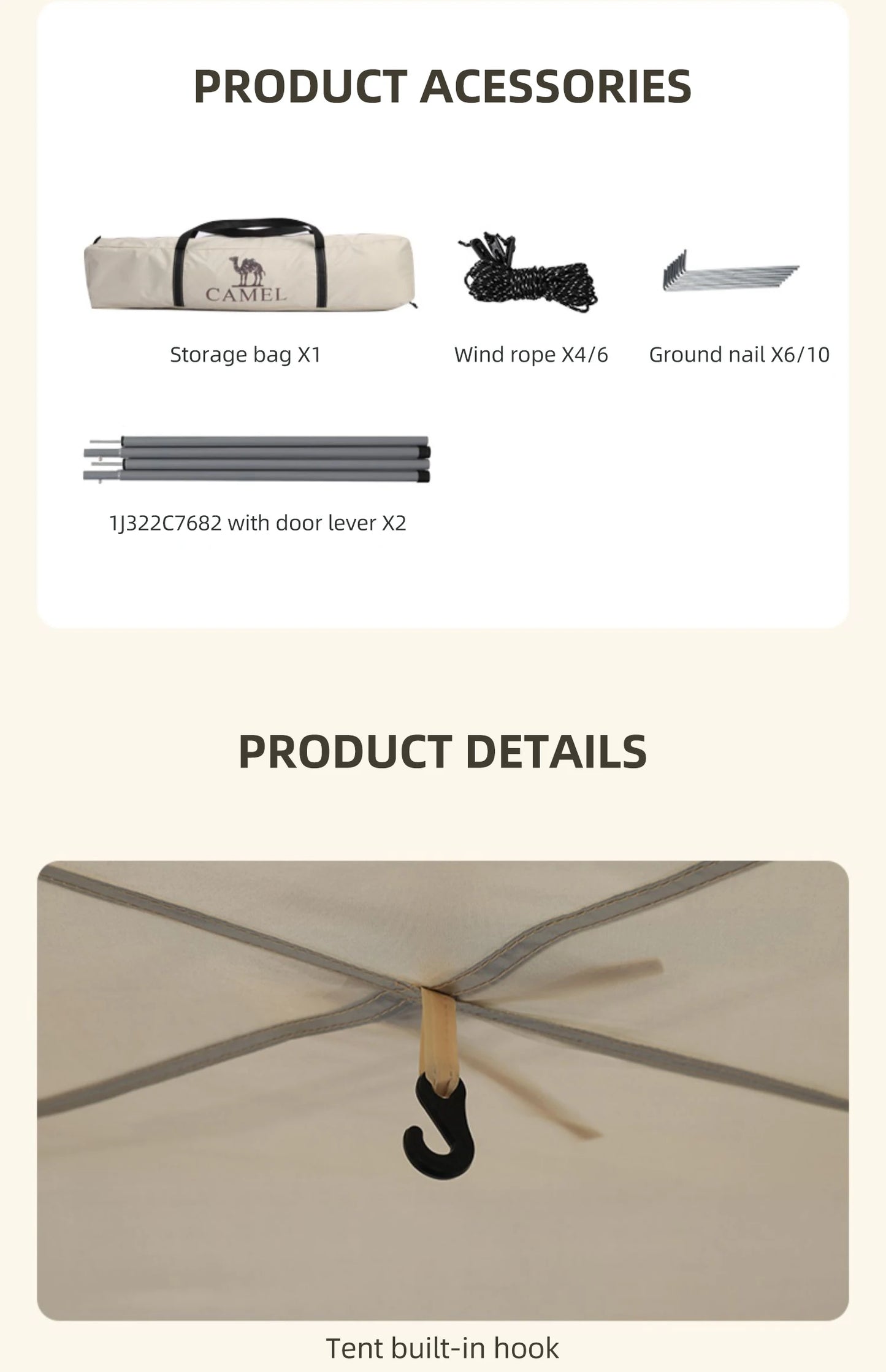 GOLDEN CAMEL 2-3 Persons Camping Tents Outdoor Portable Folding Automatic Tent Travel Rainproof Camping Equipment Beach Canopy