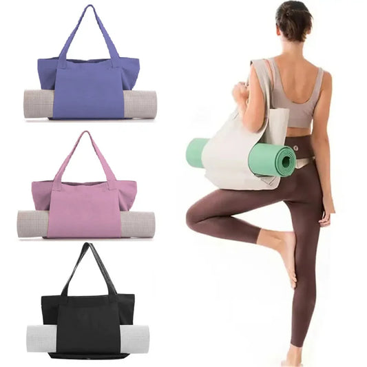 Yoga Mat Bag Large Capacity Washable Foldable Lightweight Pilates Mat Case Bag Durable Canvas Carry Bag for Fitness Dance Gym