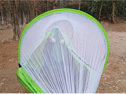 260*140cm Automatic Quick-opening Mosquito Net Hammock Outdoor Camping Bed Pole Anti-rollover Nylon Hammock with Mosquito Net