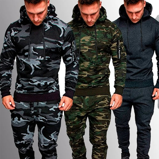 2023 new Men's Camouflage Tracksuit Sport Hoodies Pants Two Piece Set Outdoor Sports Suit Casual Jogging Suit Sweatshirts
