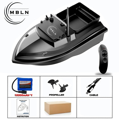 MBLN Brand,RC Carp Fishing Bait Boat,Double Bait Hopper,2kg Bait Capacity, 300m Remote Control Range,Low Battery Warning