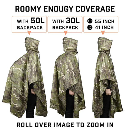 Rain Coat Women Men Simulation Tree Breathable Outdoor Raincoats Poncho Waterproof Rain Hiking Hunting Camp Fishing Gear Cover